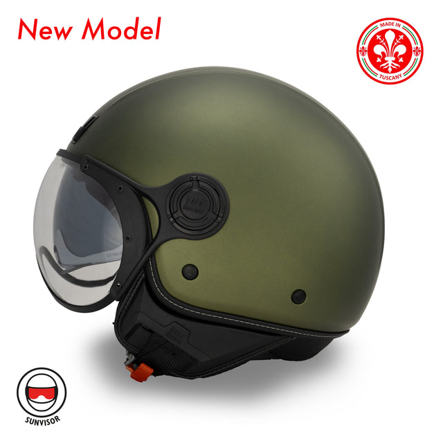 Casco JET A-Ventura Verde Oliva Monocromo di MM Independent