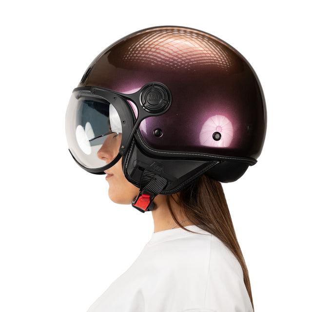 Casco JET A-Ventura Cameleon Magenta Cangiante Monocromo di MM Independent