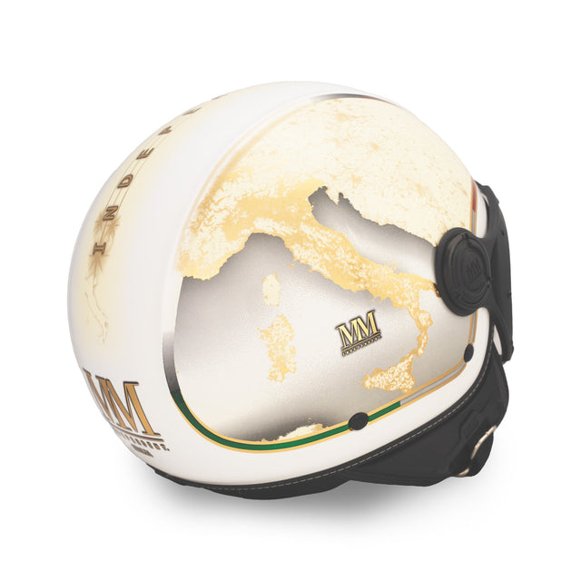 Casco jet Italia Bianco Orizzonte: elegancia luminosa e identidad italiana
