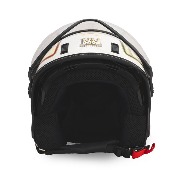 Casco jet Italia Bianco Orizzonte: elegancia luminosa e identidad italiana
