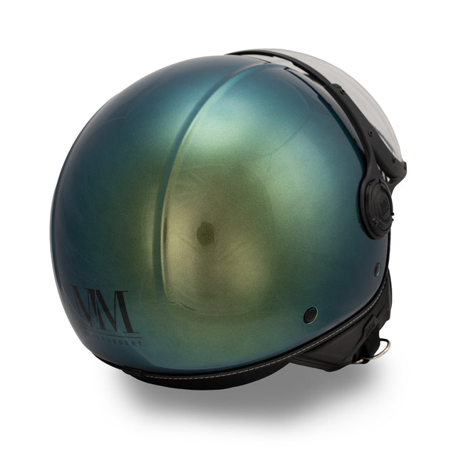 Casco JET A-Ventura Moscondoro Verde Cangiante Monocromo di MM Independent