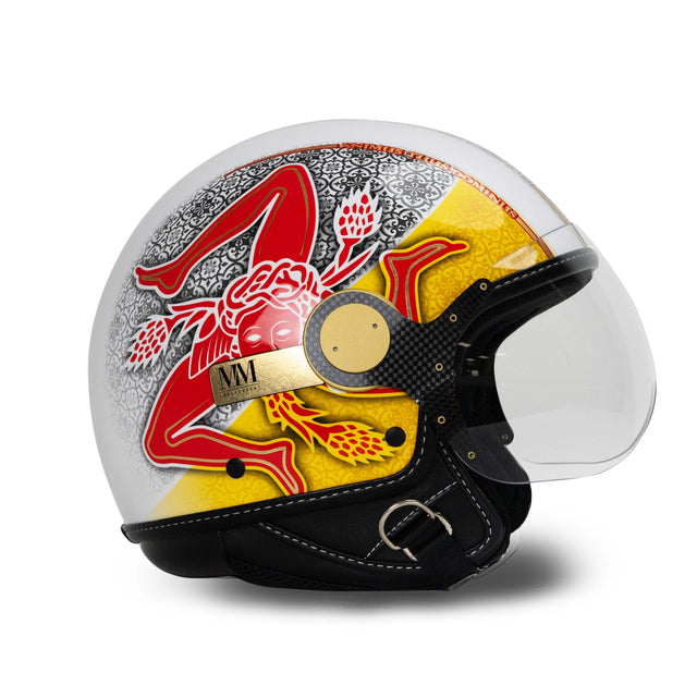 Casco Sicilia Trinacria 2.0 Giallo-Rosso LIMITED EDITION MM Independent